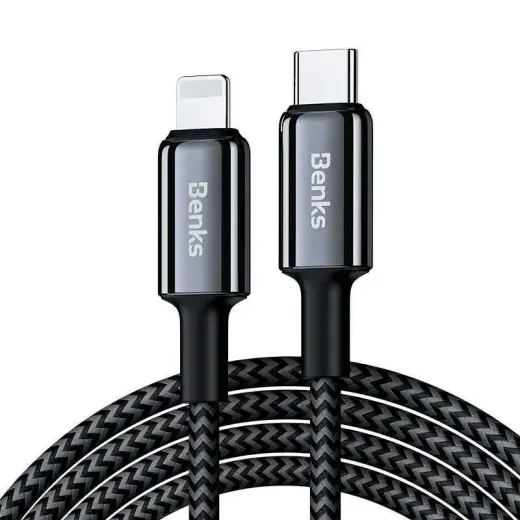 Benks Cable D43 - Type C to Lightning - PD 27W 3A 1,2 metres black