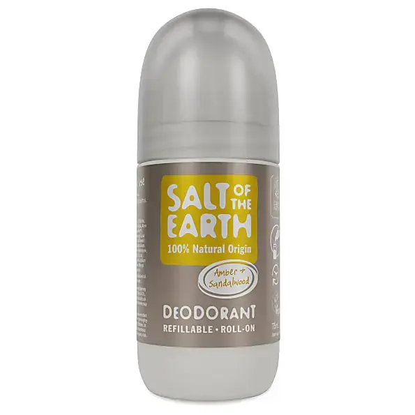 Salt of the Earth Refillable Roll-on Deodorant - Amber & Sandalwood