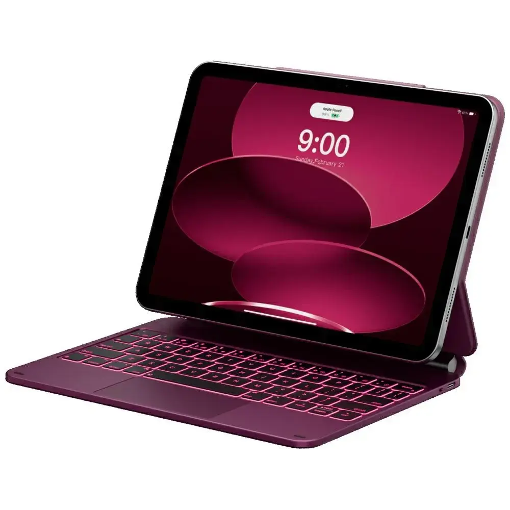 Case Typecase Edge with keyboard for iPad  11" (A16) 2025 / iPad 10.9" 2022 raspberry