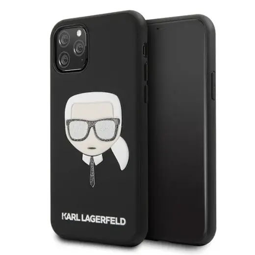 Karl Lagerfeld KLHCN65GLBK Glitter Embossed Cover For Apple iPhone 11 Pro Max Black