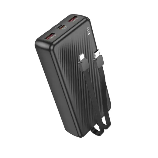 Borofone Power Bank 20000mAh BJ56A Graceful - 2xUSB + Type C - QC 3.0 22,5W PD 20W with Type C and Lightning cables black