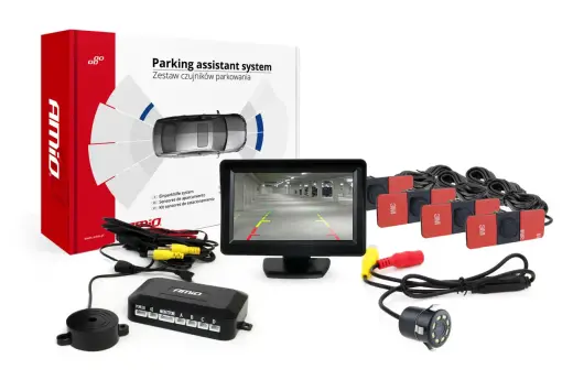 Parking assistant system TFT01 4,3" with HD 315 LED 4 sensors black inside mount
