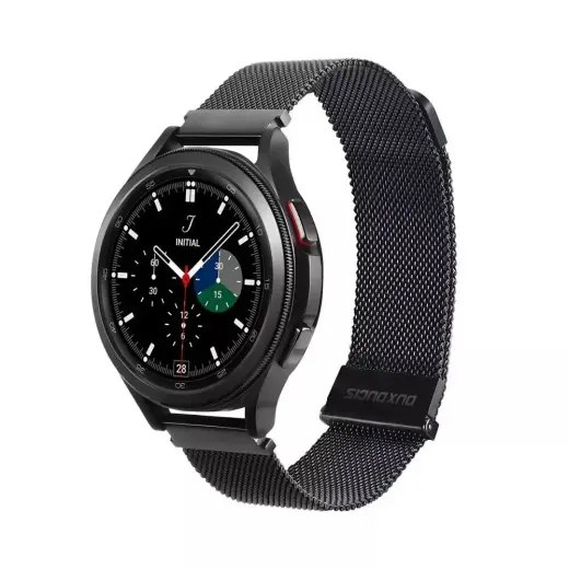 Dux Ducis Milanese универсальный ремешок для умных часов (20 mm) | из нержавеющей стали | чёрный