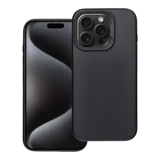 Carbon Elite Mag telefono dėklas su MagSafe palaikymu iPhone 15 Pro juodas