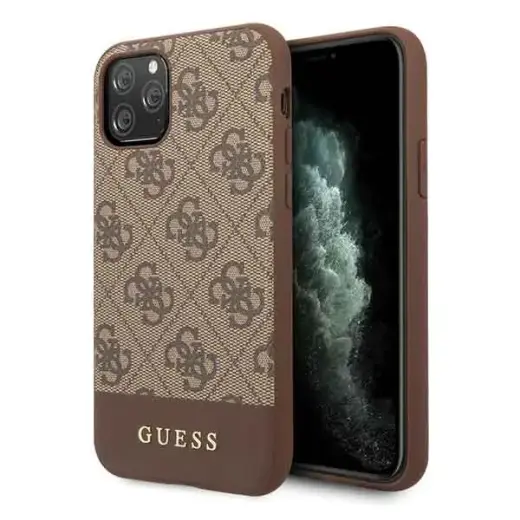 Guess GUHCN58G4GLBR iPhone 11 Pro brązowy|brown hard case 4G Stripe Collection