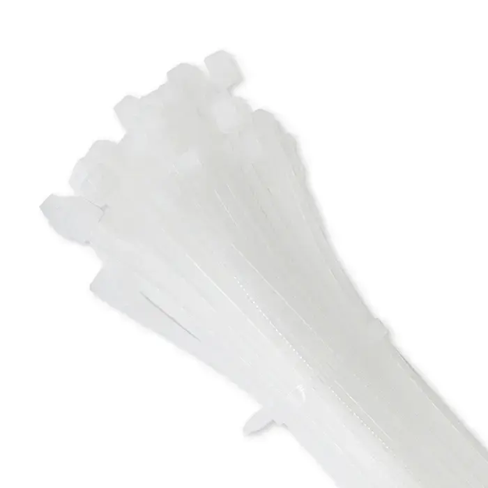 Qoltec Self-locking cable tie | 7.2*300mm | 50 pcs. | Nylon66 | UV | White