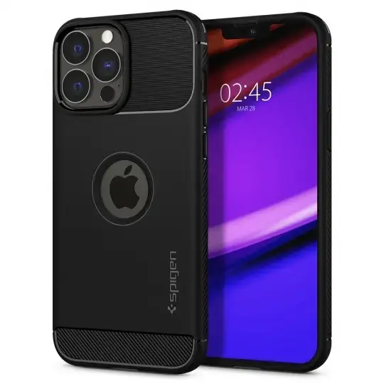 Case SPIGEN Rugged Armor ACS03200 for Iphone 13 Pro Max - Matte Black