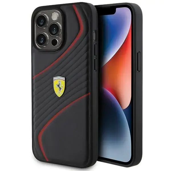 Ferrari FEHCP15XPTWK iPhone 15 Pro Max6.7" black hardcase Twist Metal Logo