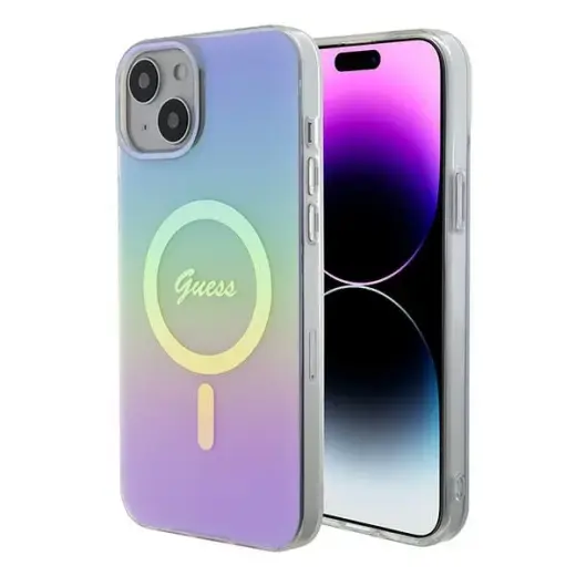 Guess case for iPhone 15 Plus 6,7" GUHMP15MHITSU purple HC IML MAGSAFE IRIDESCENT