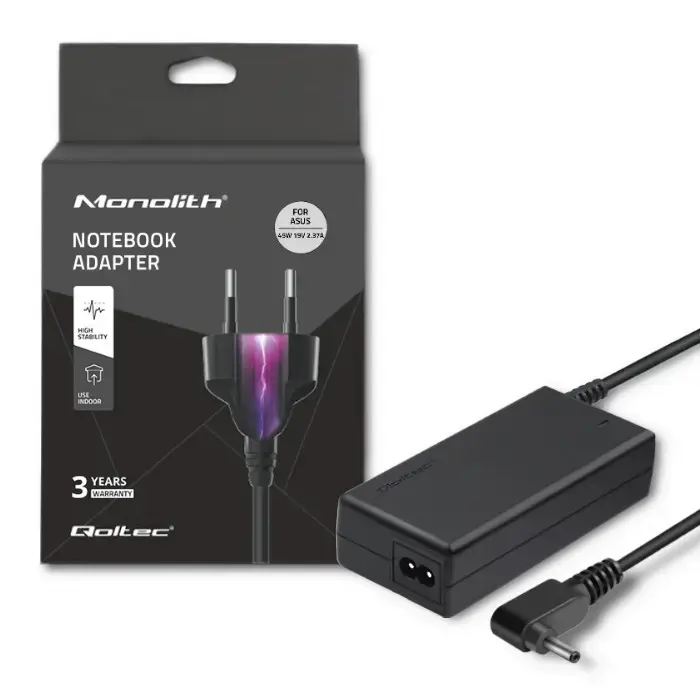 Qoltec Power adapter for laptop Asus 45W | 19V | 2.37A | 4.0*1.35 | +power cable