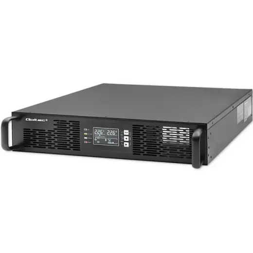 Qoltec Uninterruptible Power Supply UPS for RACK | 1kVA | 1000W | Power factor 1.0 | LCD | EPO | USB | On-line