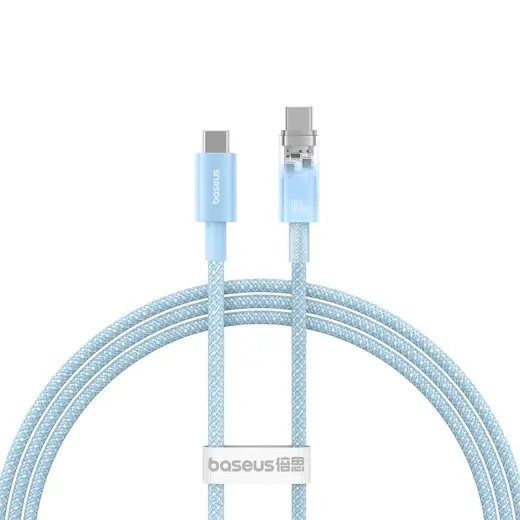 Baseus Explorer data transfer and charging cable | USB-C to USB-C | 100W | 1m | blue