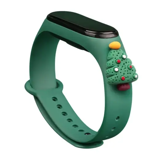 Xmas nutikella rihm Xiaomi Mi Band 3/4 jaoks | silikoonist | roheline