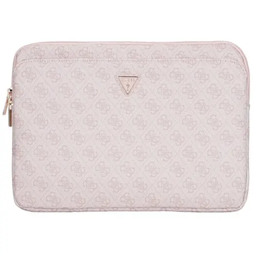 Bag Guess Sleeve 14" 4G Zipper Pocket  Triangle Logo pink