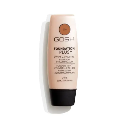 Gosh, Foundation Plus+, Liquid Foundation & Concealer 2-In-1, 010, Tan, SPF 15, 30 ml *Tester
