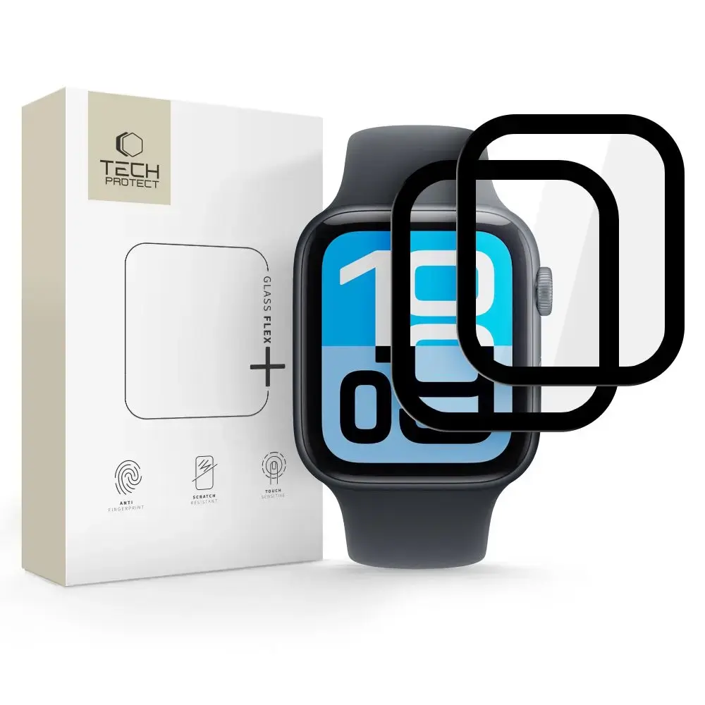 SZKŁO HYBRYDOWE TECH-PROTECT GLASS FLEX+ 2-PACK APPLE WATCH 4 / 5 / 6 / SE 1 / 2 / 3 (44MM) BLACK