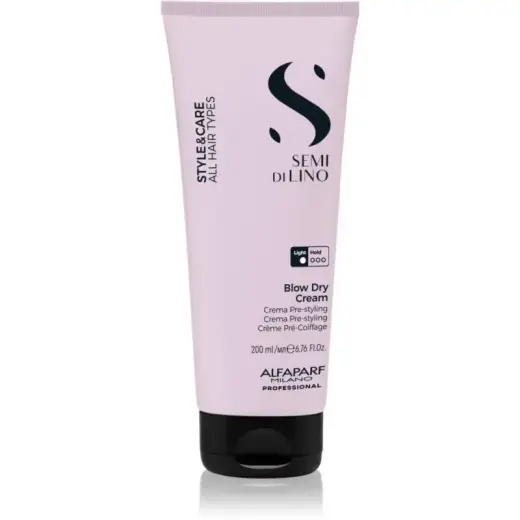 Alfaparf Milano Semi Di Lino Style&Care Blow Dry Cream Protective Blow-dry Accelerator Cream for All Hair Types 200 Ml