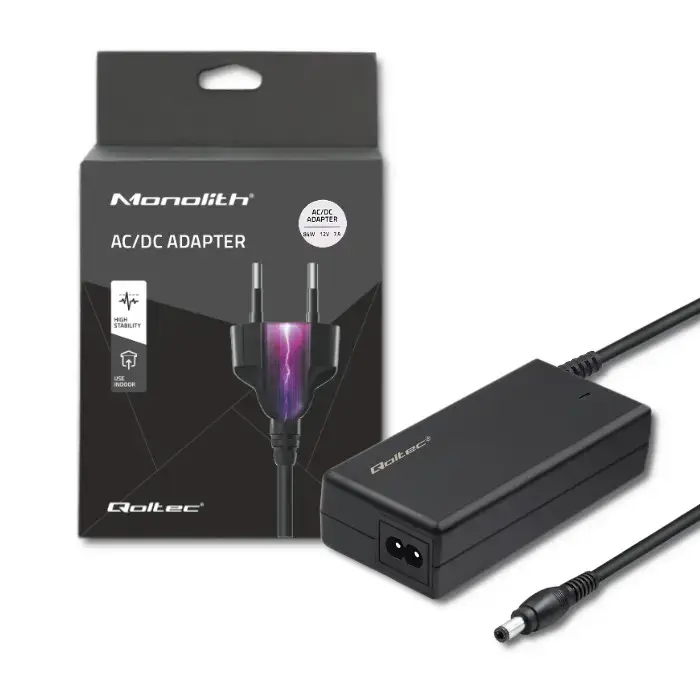 Qoltec Desktop power supply 84W | 12V | 7A | 5.5*2.5  +power cable