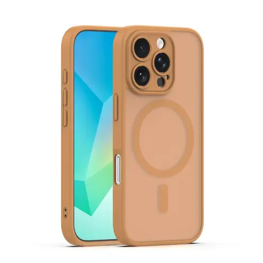 Mag Matt telefono dėklas su MagSafe palaikymu iPhone 16 Pro Max rudas