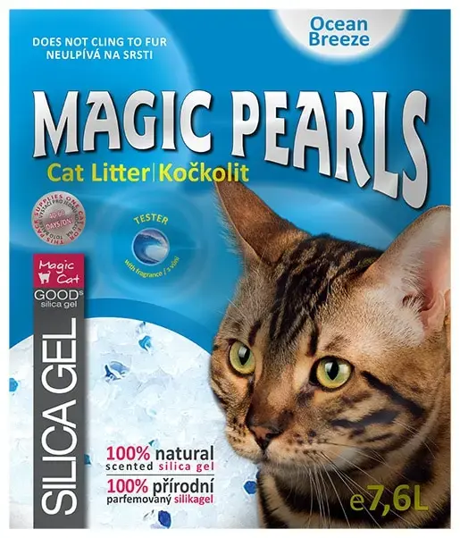 Silikona smiltis kaķu tualetei : MAGIC PEARLS Ocean Breeze 7.6 L
