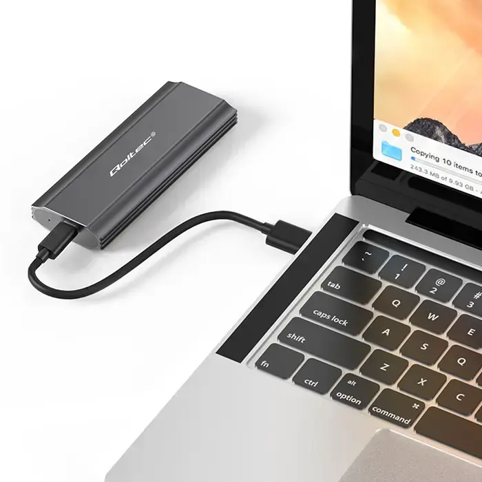 Qoltec Enclosure NV2271 for drive M.2 SSD | SATA | NVMe | USB-C | 2TB
