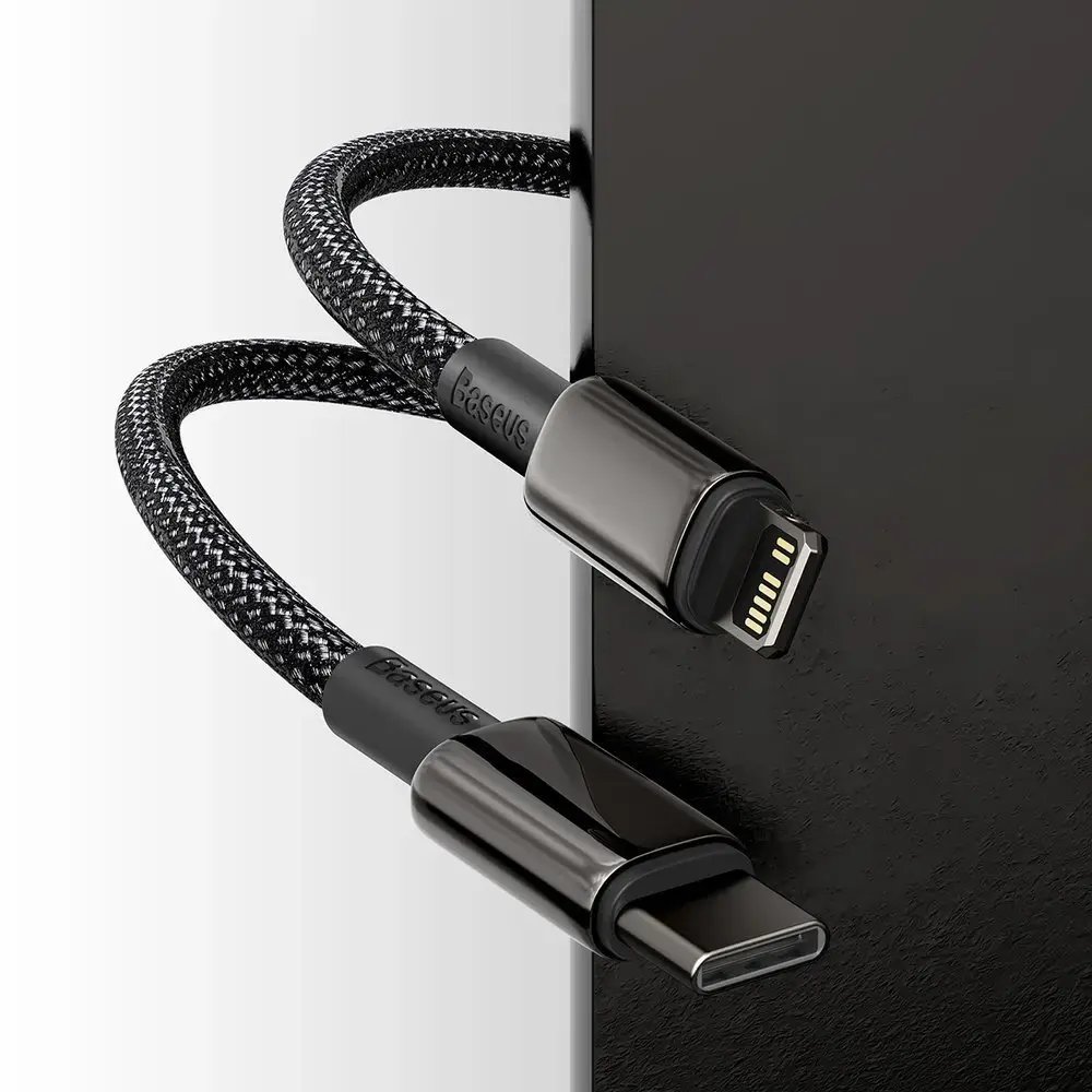 Baseus CATLWJ-A01 datu pārraides un uzlādes vads | USB-C uz Lightning | 20W | 2m | melns