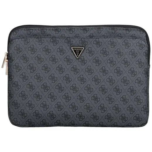 Bag Guess Sleeve 14" 4G Zipper Pocket  Triangle Logo black