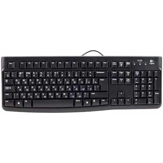 LOGITECH K120 Corded Keyboard - BLACK - USB - UK