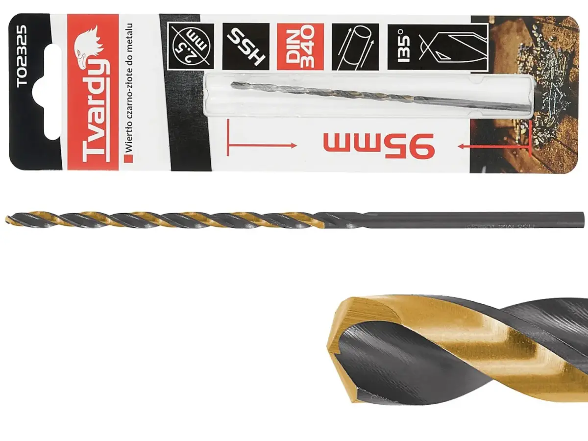 Gara HSS M2 2.5mm melna un zelta metāla vītņurbja