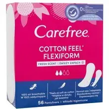 Carefree Cotton Feel Flexiform Fresh Scent - Intimky se svěží vůní vhodné pro běžné spodní prádlo i tanga 56.0ks