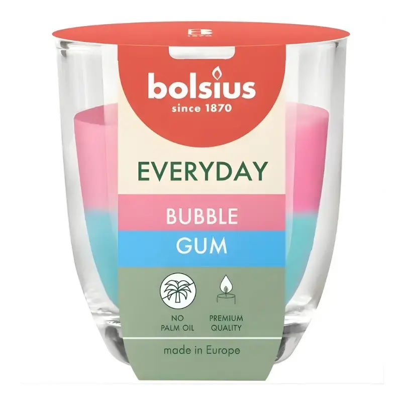Svece arom. stikla gl. Everyday Ø80x70mm bubble gum