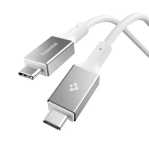 SPIGEN EB10015CC duomenų perdavimo ir įkrovimo laidas | USB-C į USB-C | PD | 100W | 1.5m | baltas