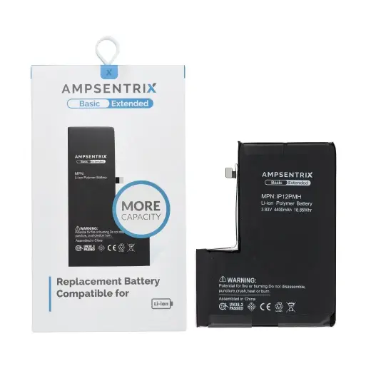 AmpSentrix Basic battery for iPhone 12 Pro Max (high capacity 4400 mAh)