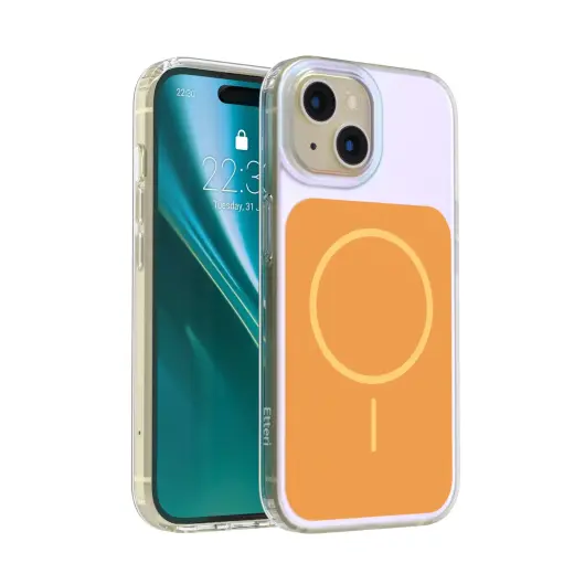 Etteri Hidden Pearl Epoxy Mag telefono dėklas iPhone 15 oranžinis