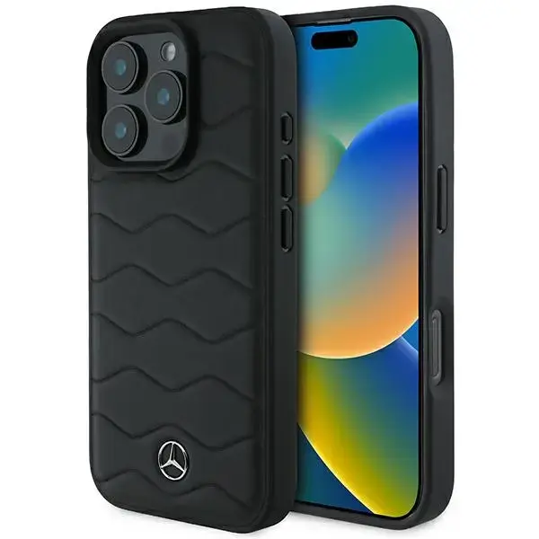 Mercedes MEHCP16L23RWRSK iPhone 16 Pro 6.3" czarny|black hardcase MB Waves Leather