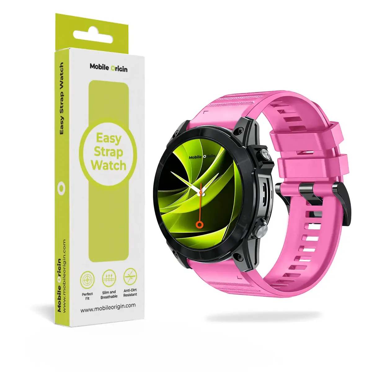 Mobile Origin Easy Strap Quick Fit for Garmin ES2, 22mm Pink