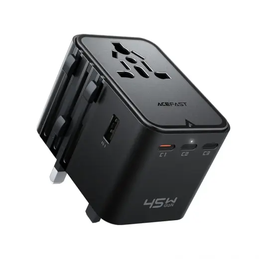 Acefast Z8 tīkla lādētājs | 45W | GaN | USB-C, USB-A | melns