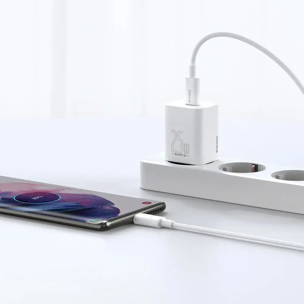Baseus Super Si travel charger | 25W | QC | USB-C | white