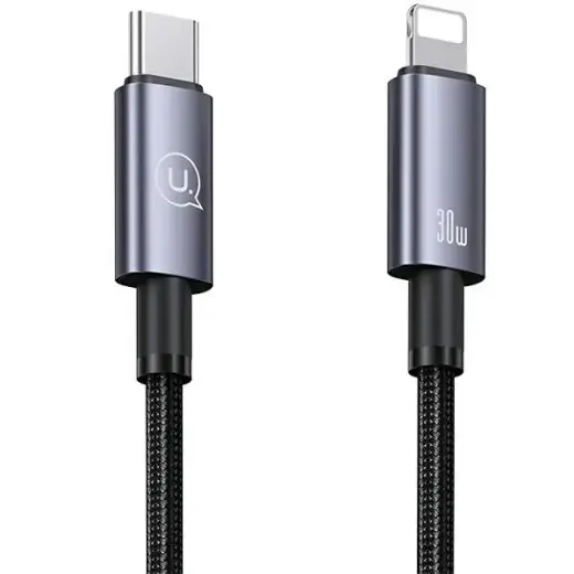 USAMS SJ679USB01 data transfer and charging cable | USB-C to Lightning | 30W | 0.25m | steel