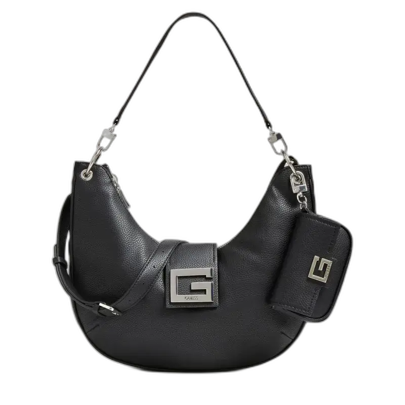 Guess, Brightside, Polyurethane, Textile Bag, Mini, Black, For Women