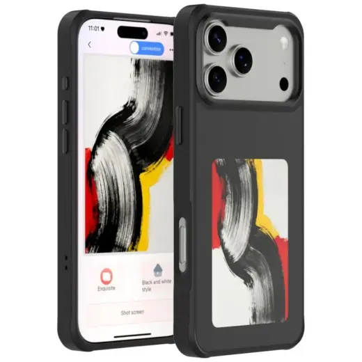 4smarts E-Ink with NFC display telefoni ümbris iPhone 17 Pro Max must