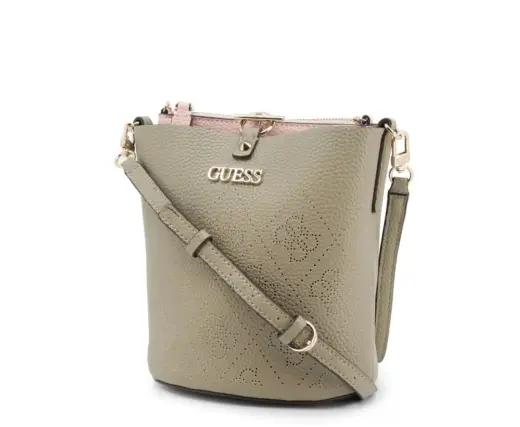 Guess, Amara, Polyester, Textile Handbag, 4G Logo, Green, HWSG8493010, 22 x 20.5 x 14 cm