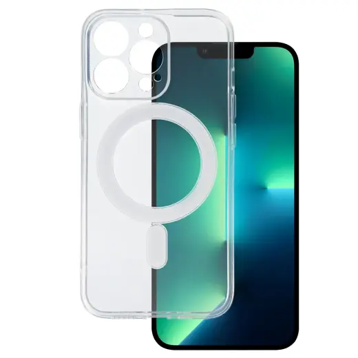 TEL PROTECT MagSilicone чехол с поддержкой MagSafe для телефона iPhone 13 Pro прозрачный