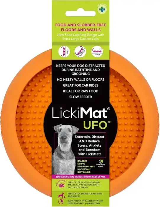 LickiMat UFO™ — interactive suction cup lick bowl for dogs