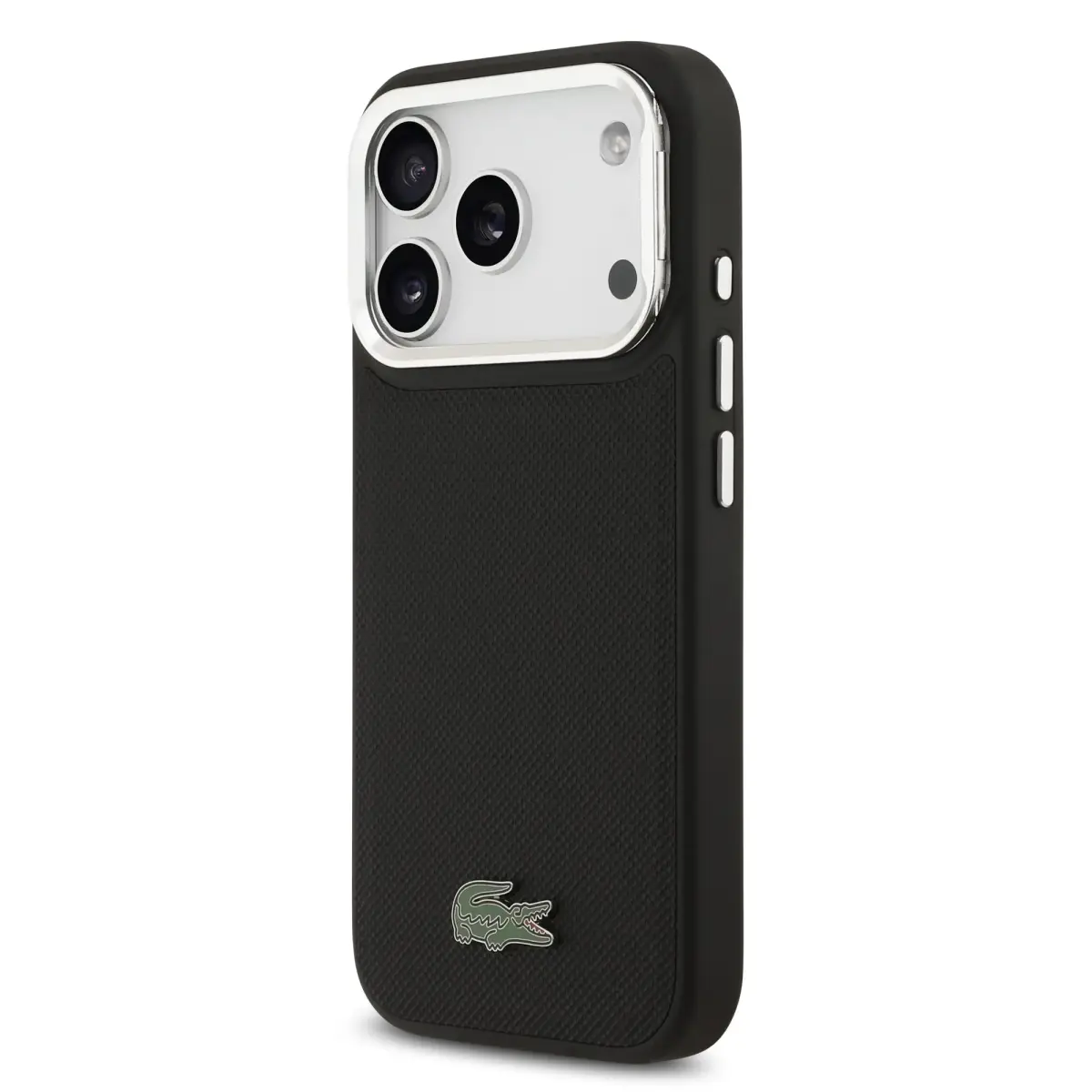 Lacoste Iconic Petit Pique maciņš ar statīvu un MagSafe atbalstu telefonam iPhone 17 Pro melns