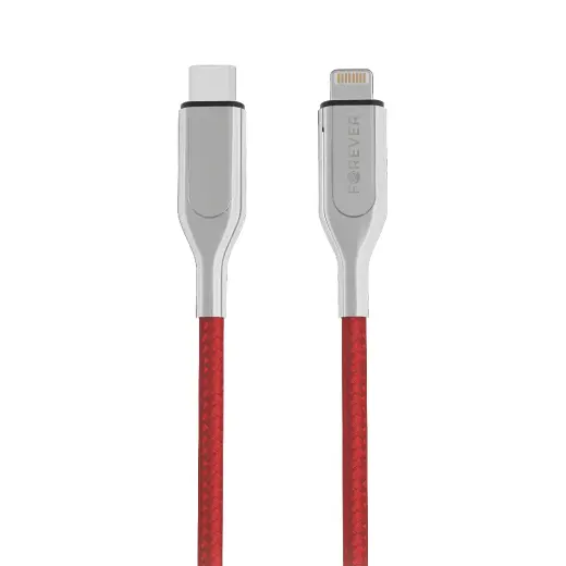 Forever Core провод для передачи данных и зарядки | MFI | USB-C на Lightning | 12W | 1.5m | красный