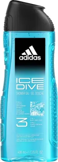 Adidas Ice Dive 3 in 1 Shower Gel Cool and Aquatic with Marine Extract 13.5oz / 400ml