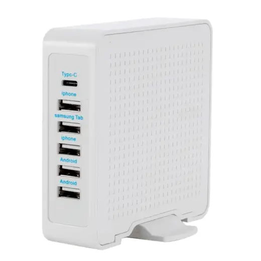 Goodbuy multi charger 5 x USB | USB-C | 65W | 10A white