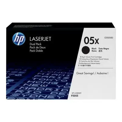 HP Cartridge No 05X HP05X HP 05X Dual Pack Black Schwarz (CE505XD)