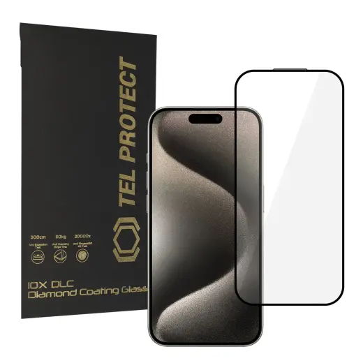 Tel Protect 10X HD DLC Diamond Coating karastatud kaitseklaas telefonile iPhone 15 Pro Max